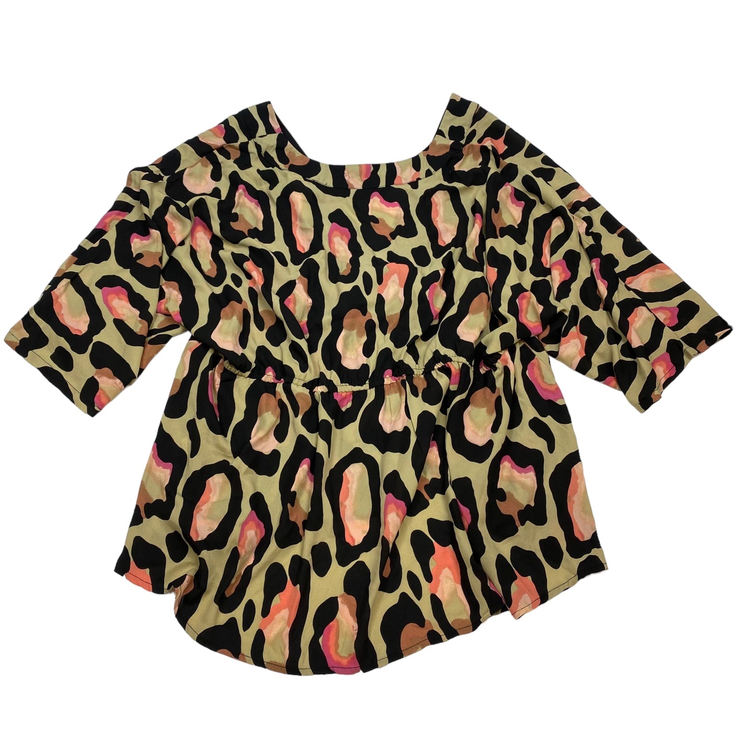 Animal Print Top Short Sleeve New York And Co, Size Xxl