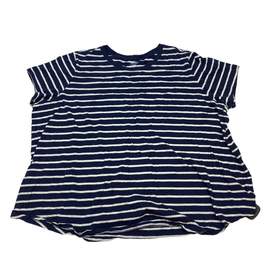 Blue & White Top Short Sleeve Basic Old Navy, Size 3x