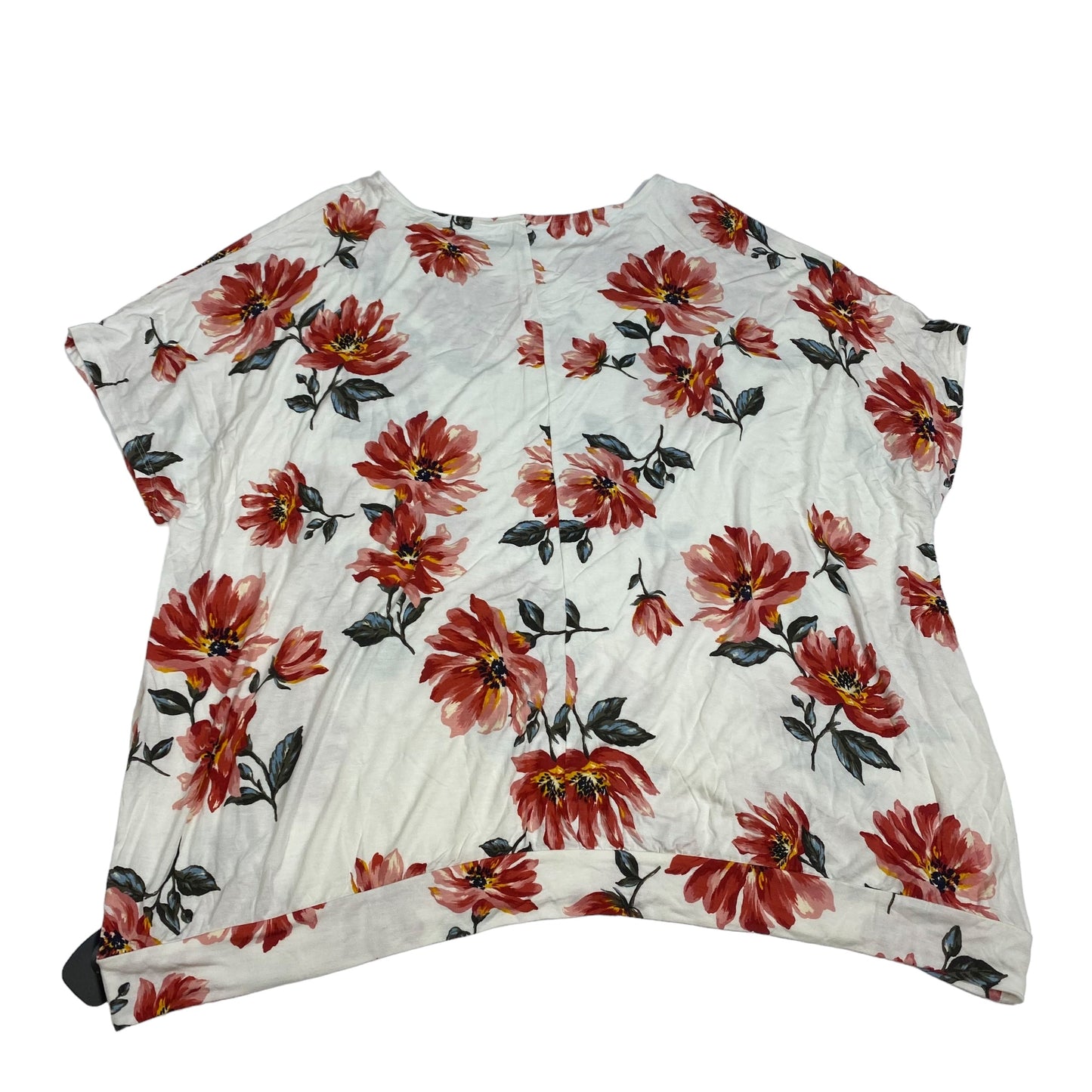 Red & White Top Short Sleeve Lane Bryant, Size 4x