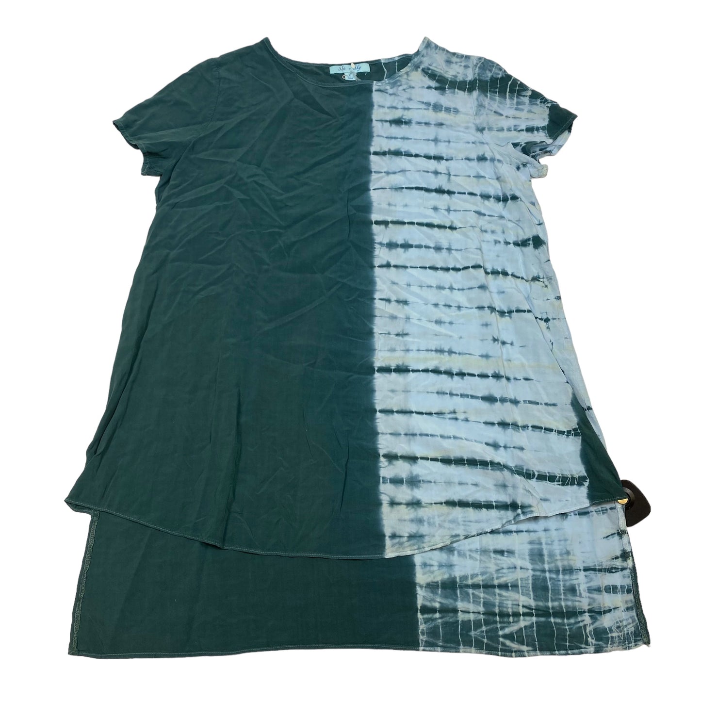 Green Top Short Sleeve She + Sky, Size L