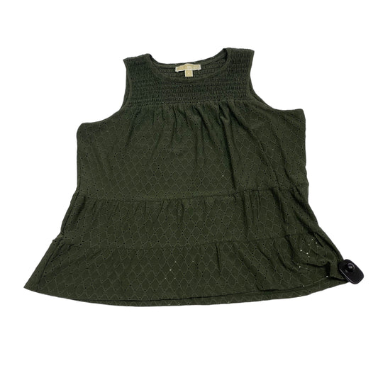 Green Top Sleeveless Michael By Michael Kors, Size M