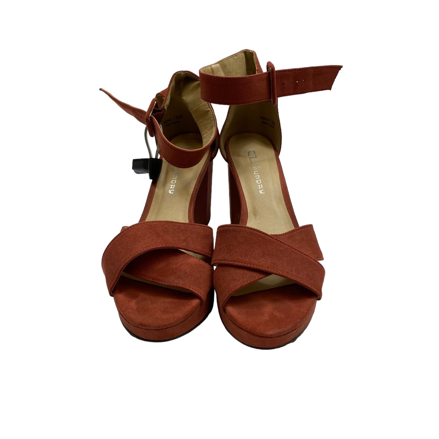 Brown Sandals Heels Block Cl By Chinese Laundry, Size 7.5