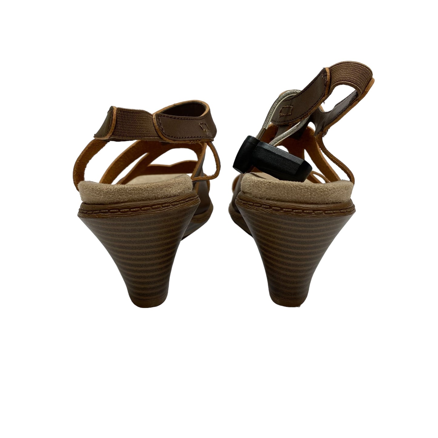 Brown Sandals Heels Wedge Life Stride, Size 8