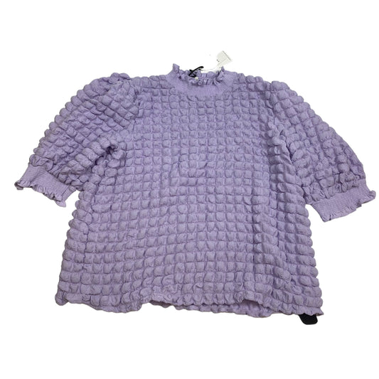 Purple Top Short Sleeve English Factory, Size Xxl