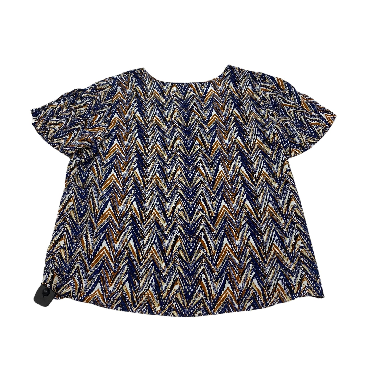 Blue & Brown Top Short Sleeve Cato, Size 3x