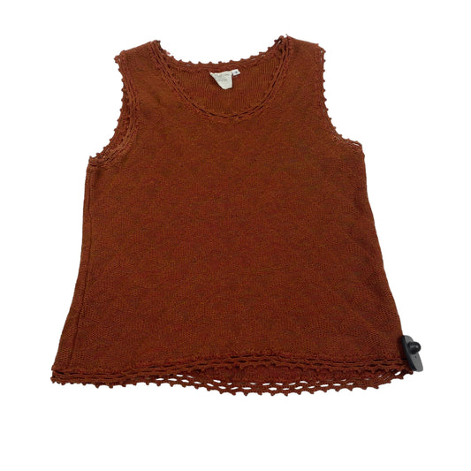 Brown Top Sleeveless Clothes Mentor, Size M