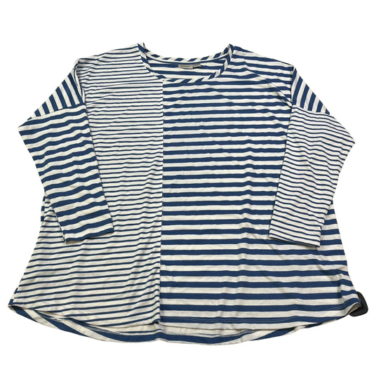 Blue & White Top Long Sleeve Avenue, Size 3x