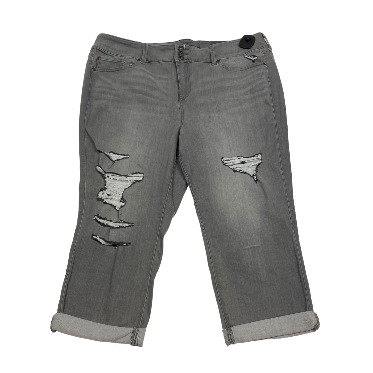 Grey Denim Jeans Cropped Torrid, Size 22