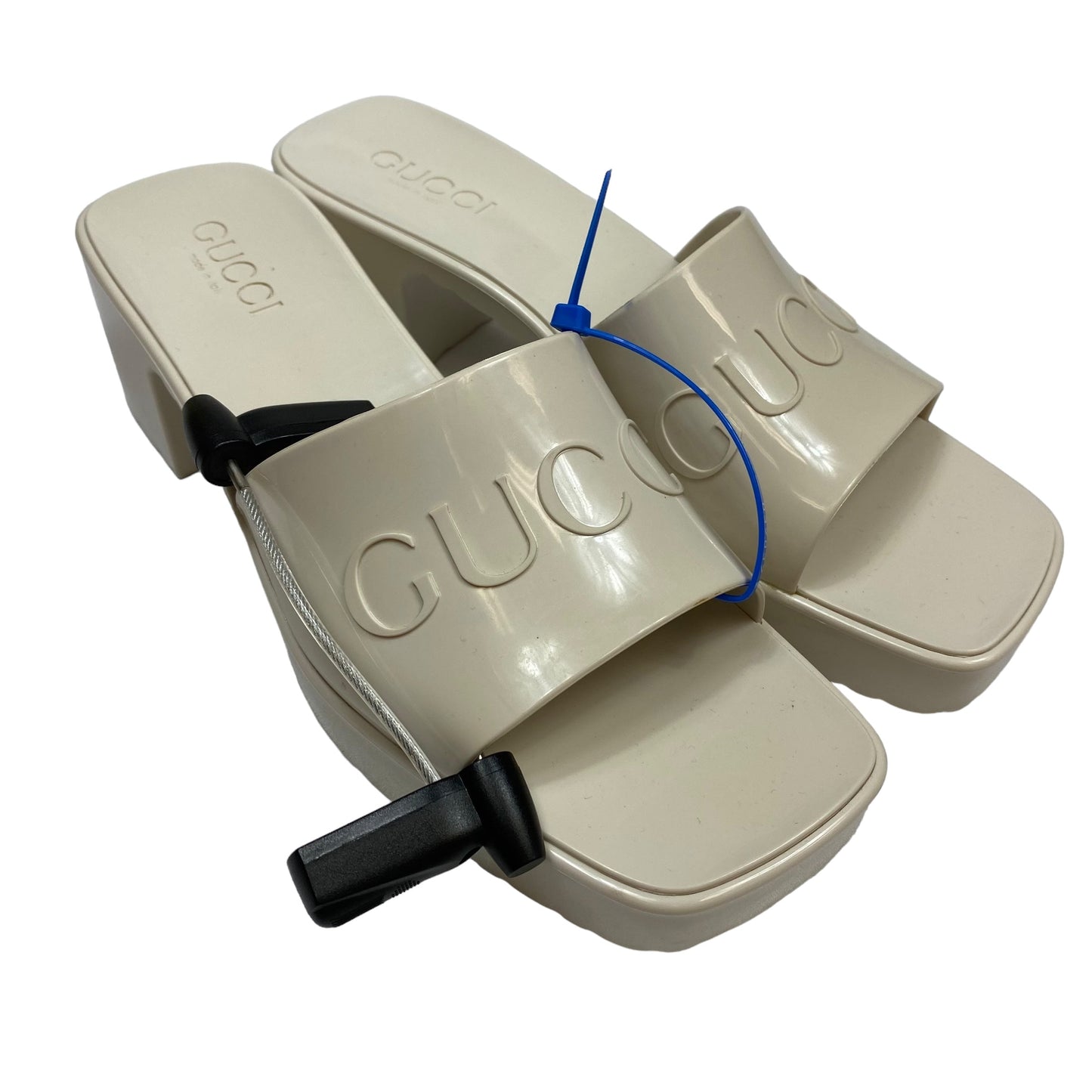 White Sandals Designer Gucci, Size 7.5