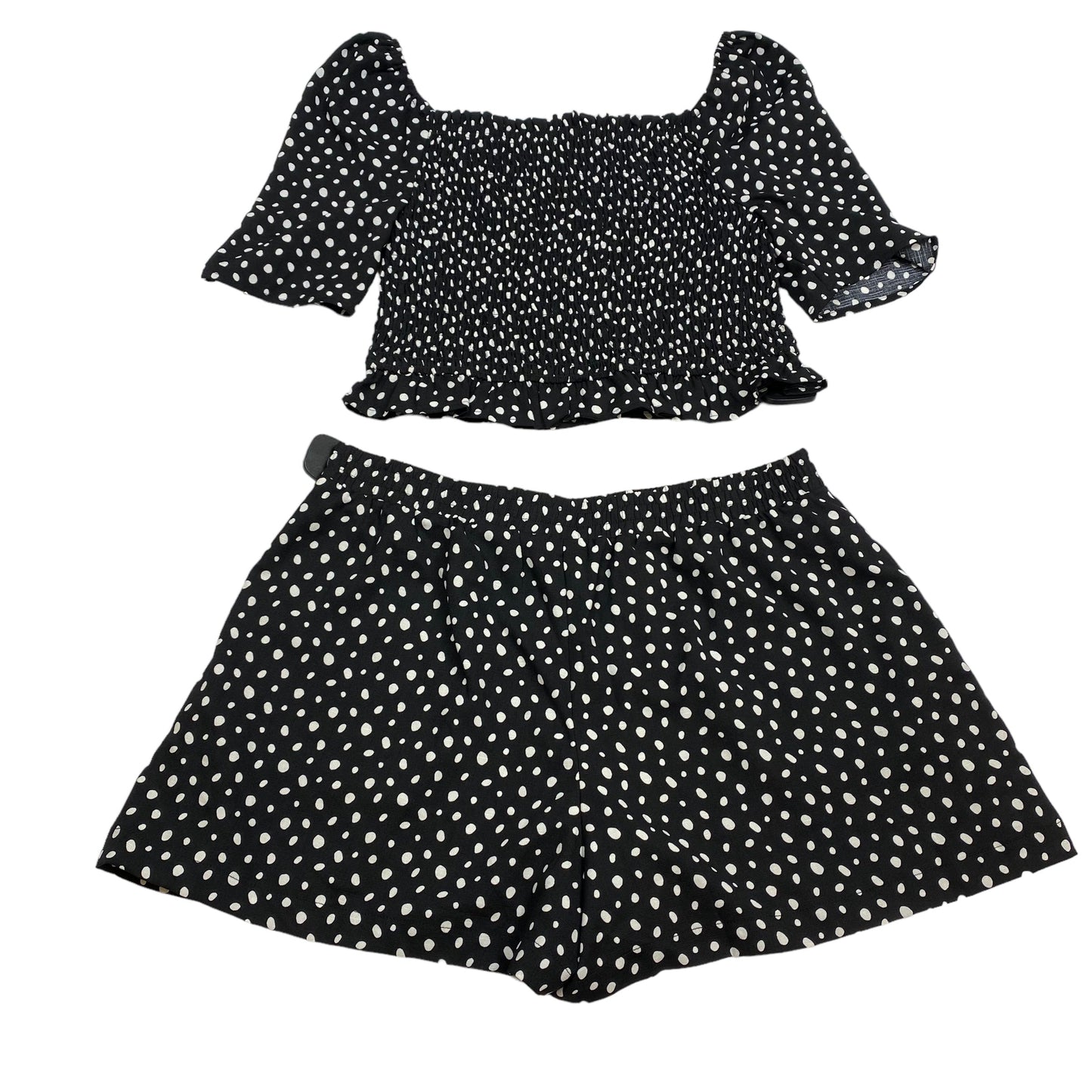 Black & White Shorts Set 2pc Versona, Size L