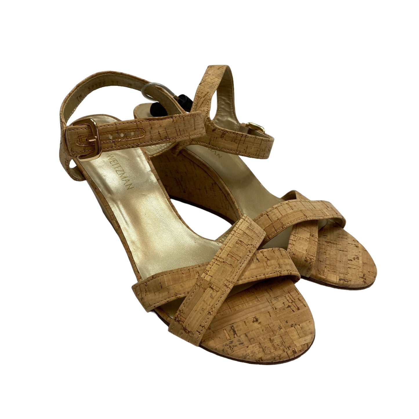 Tan Sandals Heels Wedge Stuart Weitzman, Size 11