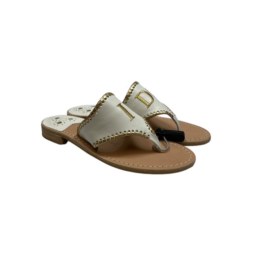 White Sandals Designer Jack Rogers, Size 7