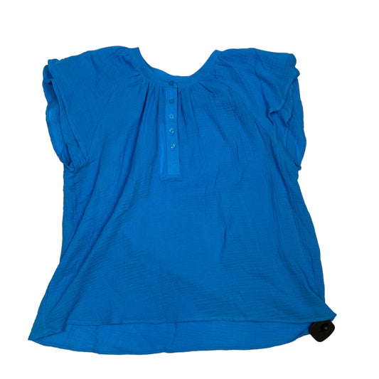 Top Short Sleeve By Calvin Klein In Blue, Size: M