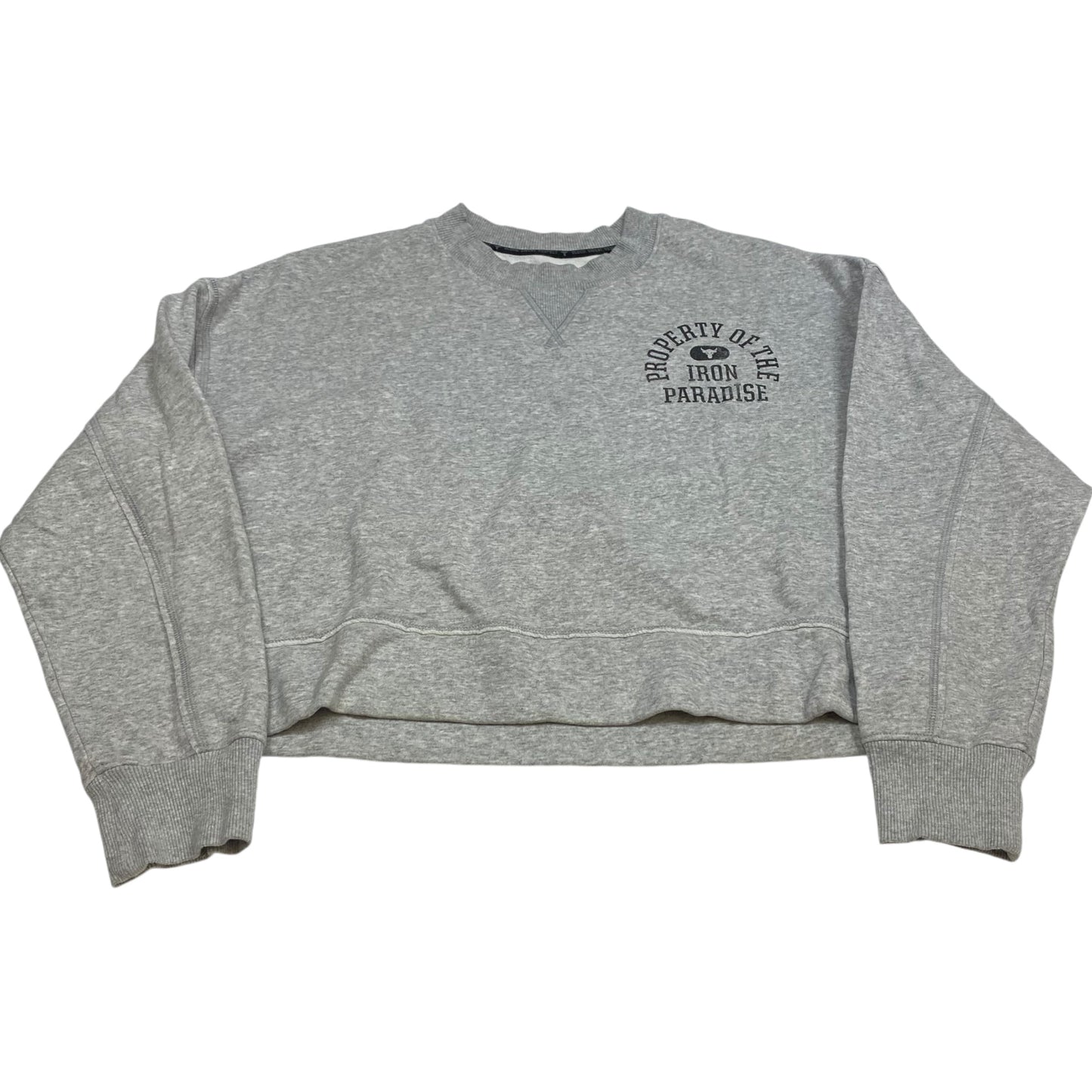 Athletic Sweatshirt Crewneck By Under Armour In Grey, Size: M