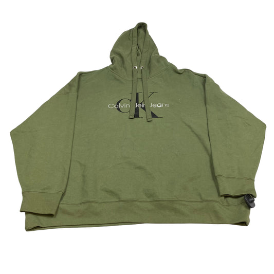 Athletic Sweatshirt Hoodie By Calvin Klein In Green, Size: 3x