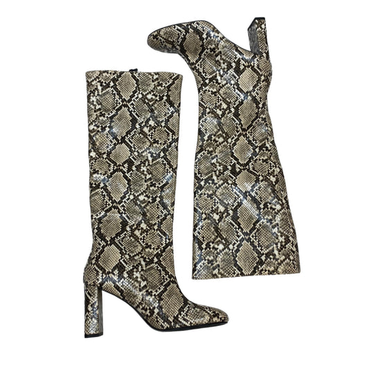 Boots Knee Heels By Zara In Snakeskin Print, Size: 6.5