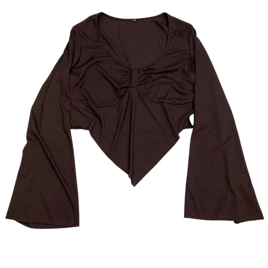 Top Long Sleeve By Clothes Mentor In Brown, Size: Xxl