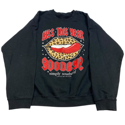 Sweatshirt Crewneck By Simply Southern In Black, Size: Xl