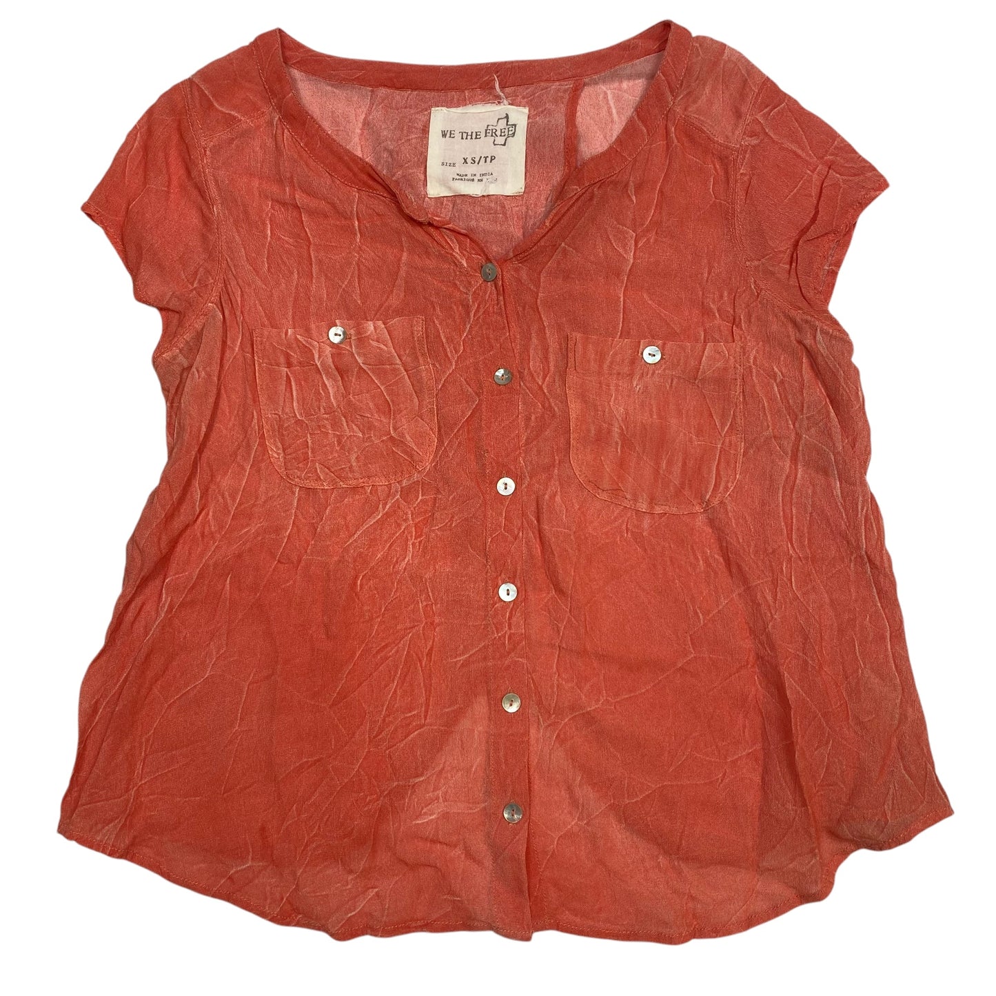 Top Short Sleeve By We The Free In Orange, Size: Xs