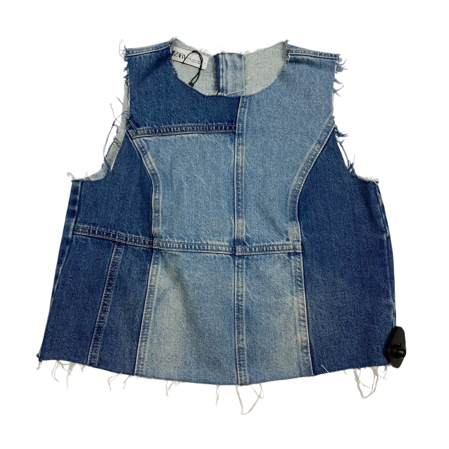 Top Sleeveless By Zara In Blue Denim, Size: S