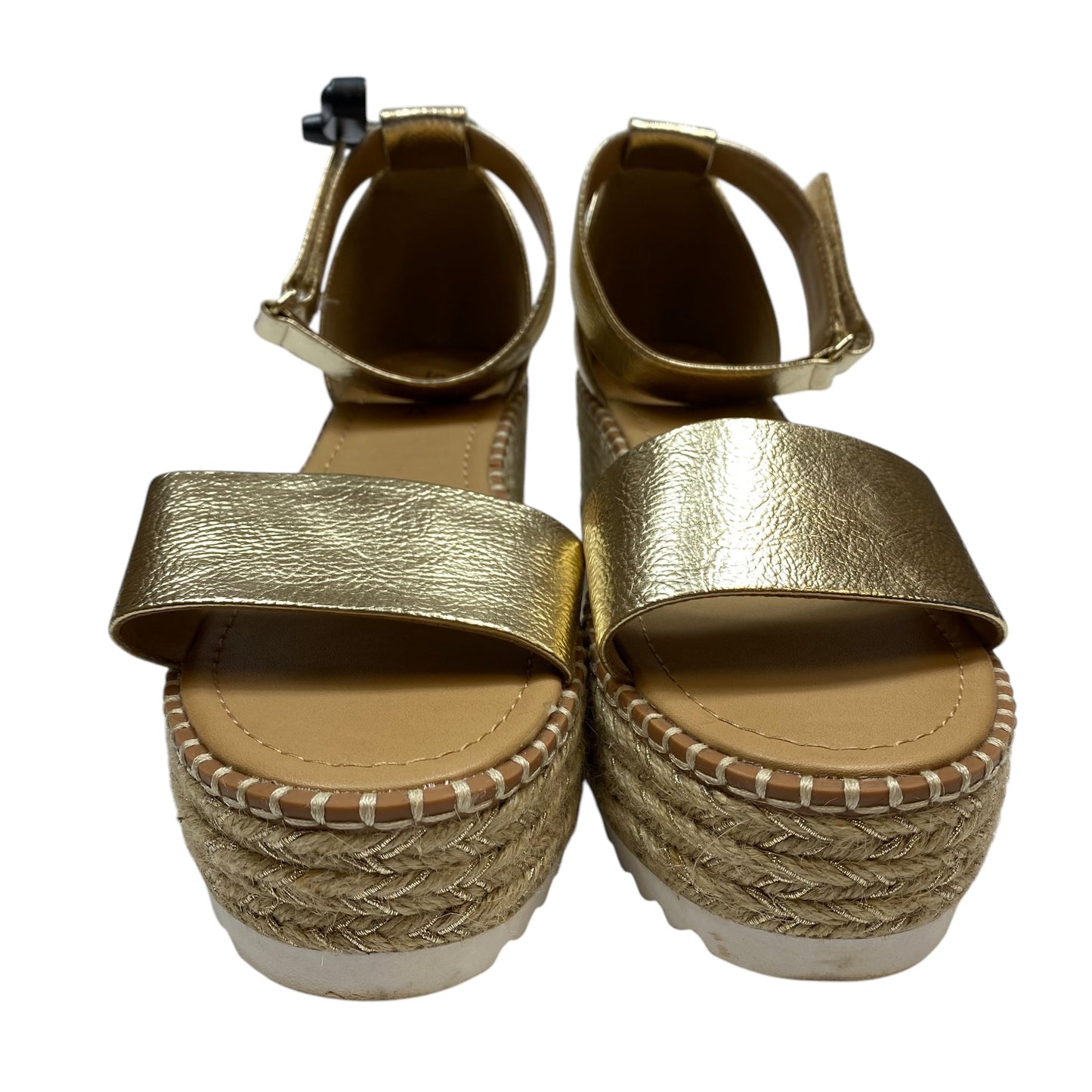 Sandals Heels Platform By Soda In Gold, Size: 10