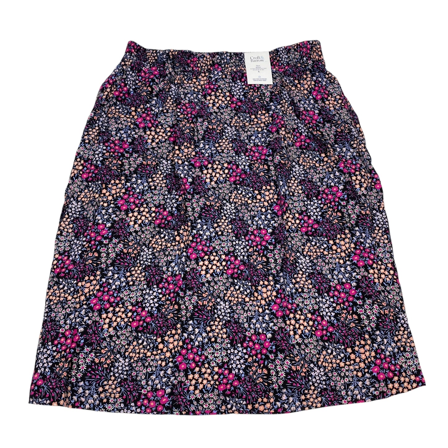 Skirt Midi By Croft And Barrow In Floral Print, Size: Xl