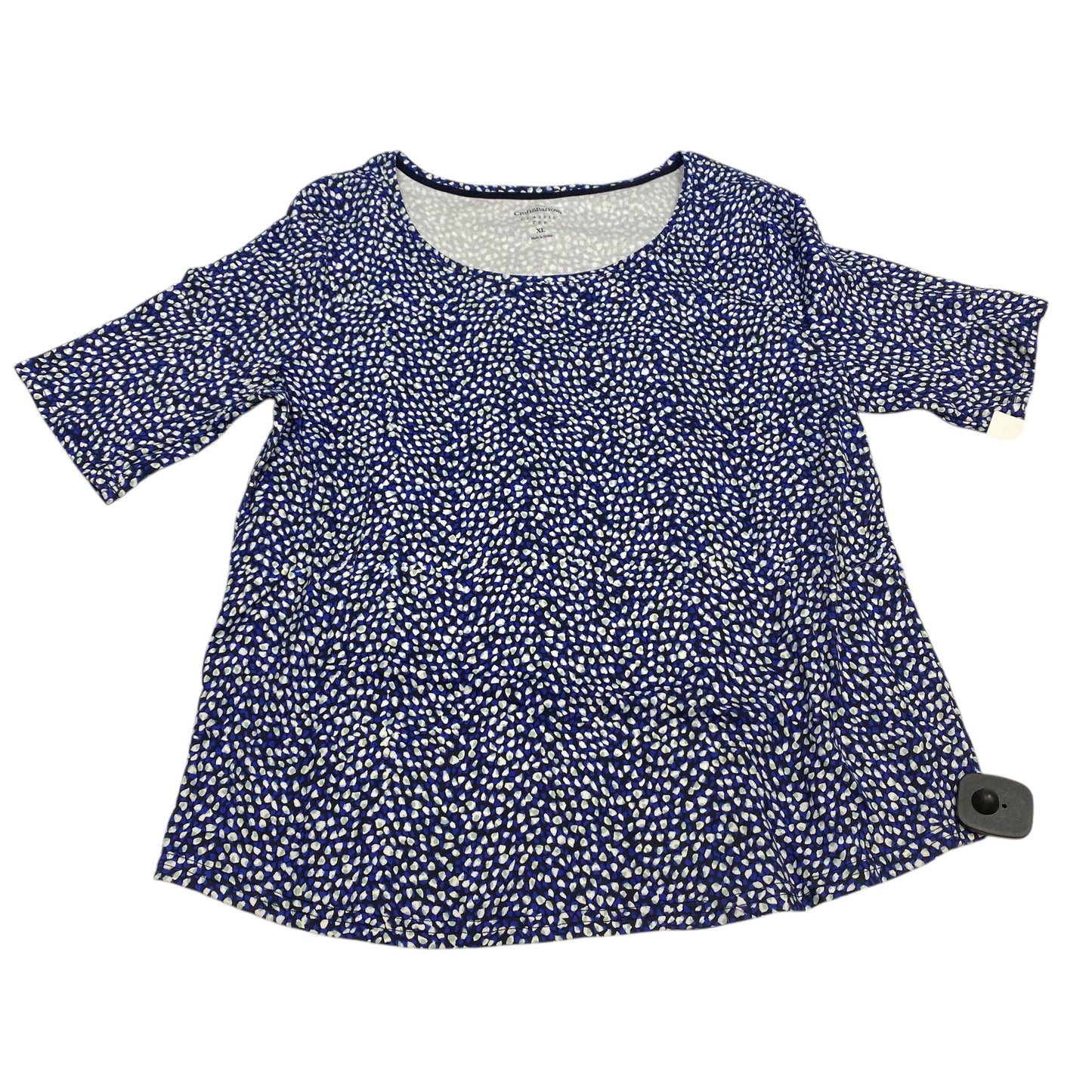 Top Short Sleeve By Croft And Barrow In Blue, Size: Xl