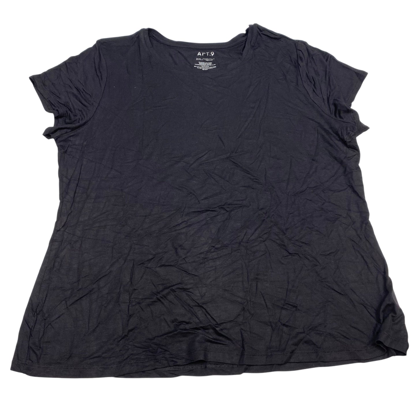 Top Short Sleeve Basic By Apt 9 In Black, Size: Xxl