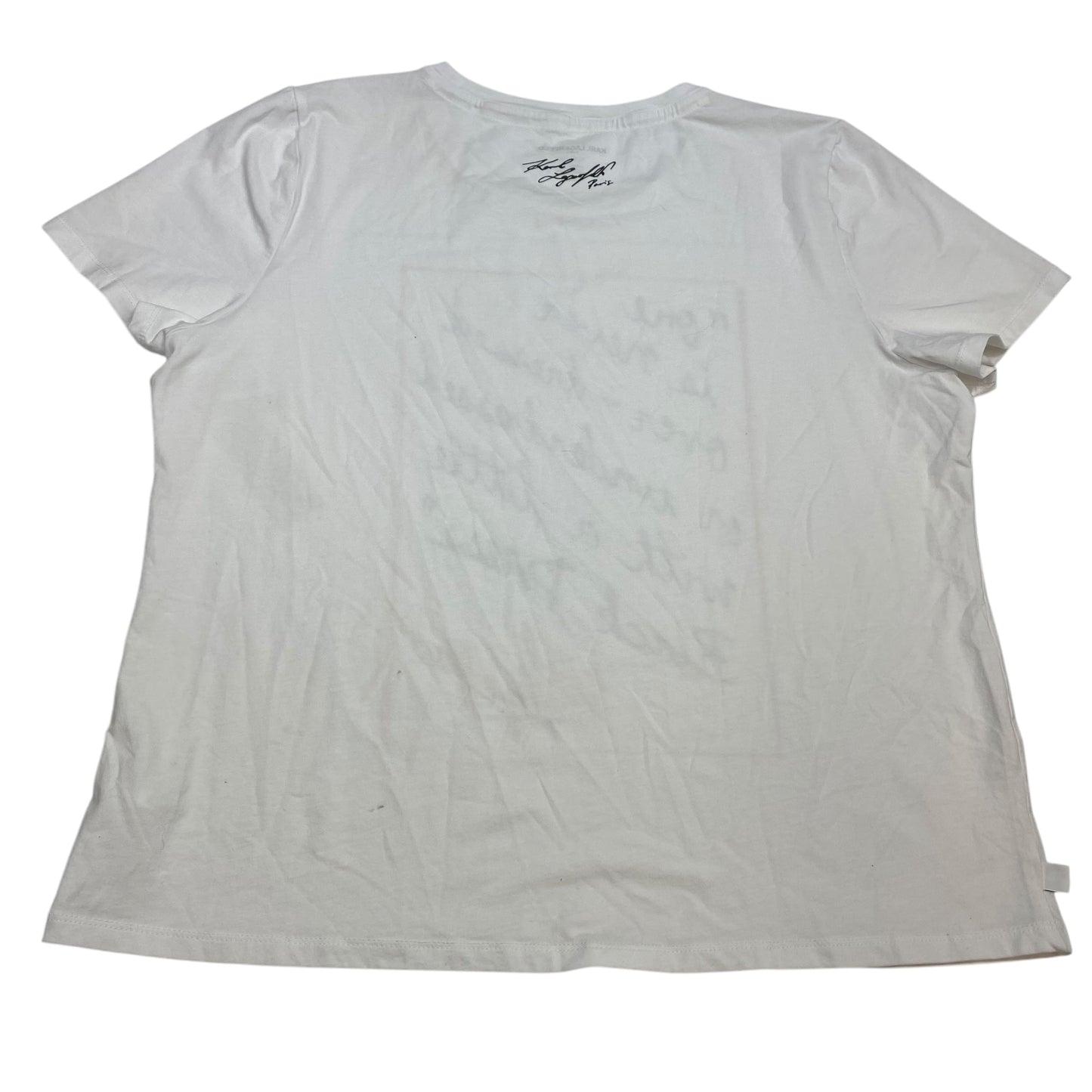 Top Short Sleeve Designer By Karl Lagerfeld In White, Size: Xl