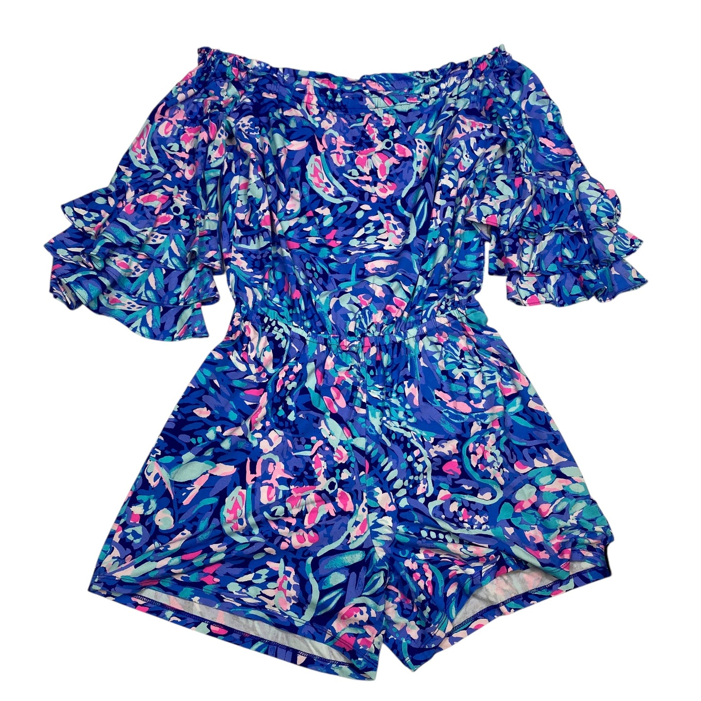 Romper Designer By Lilly Pulitzer In Blue & Purple, Size: S