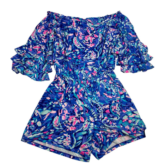 Romper Designer By Lilly Pulitzer In Blue & Purple, Size: S