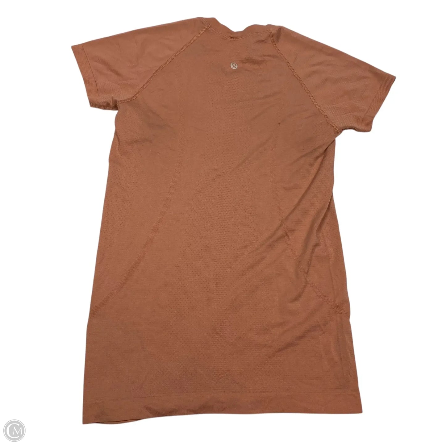 Athletic Top Short Sleeve By Lululemon In Orange, Size: S