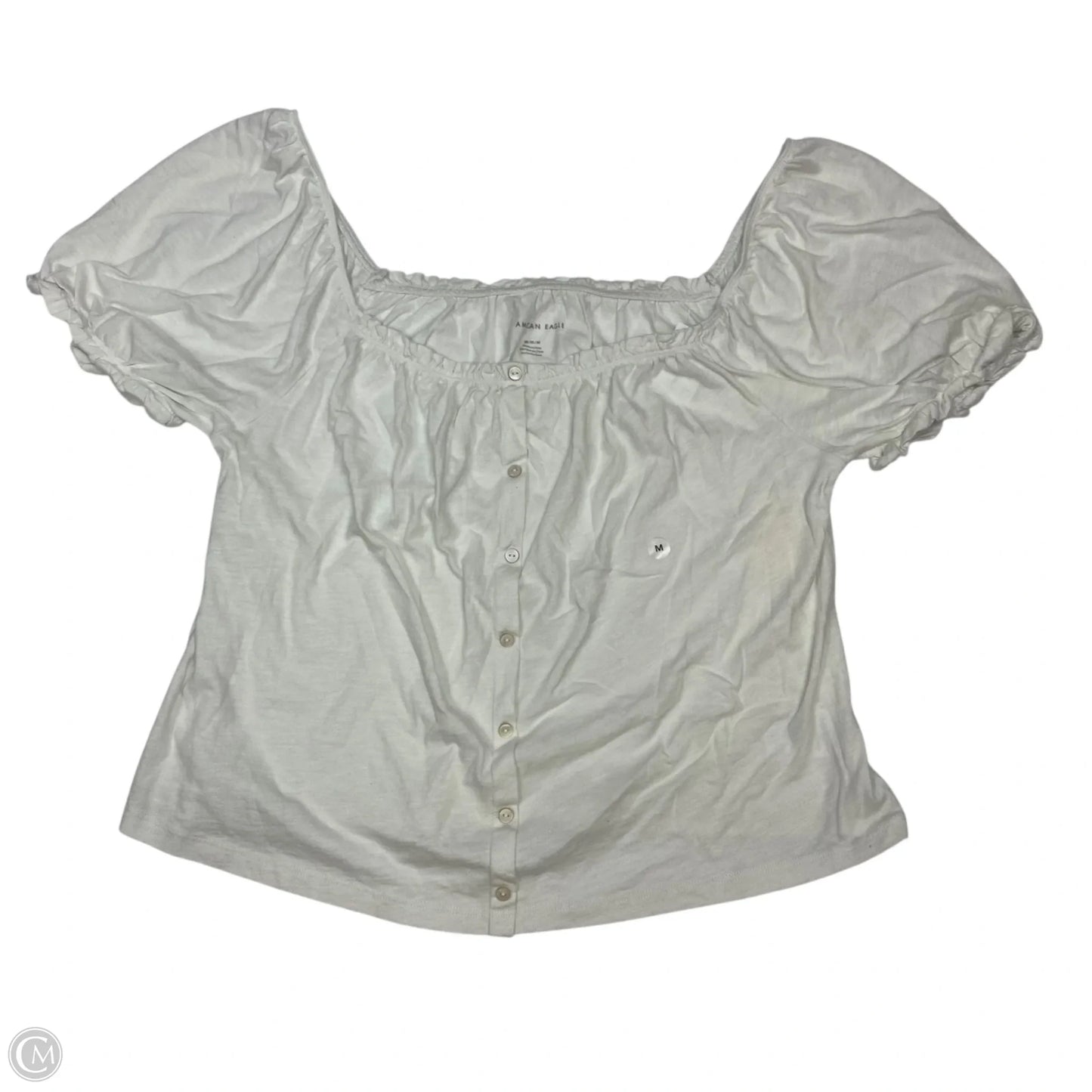 Top Short Sleeve By American Eagle In White, Size: M
