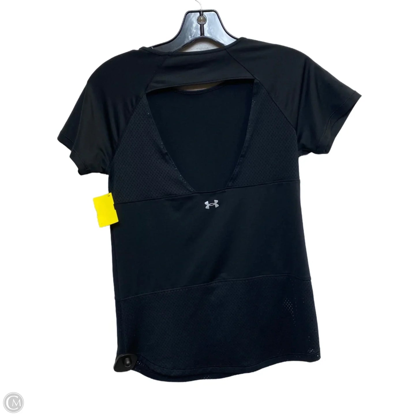 Athletic Top Short Sleeve By Under Armour In Black, Size: Xs