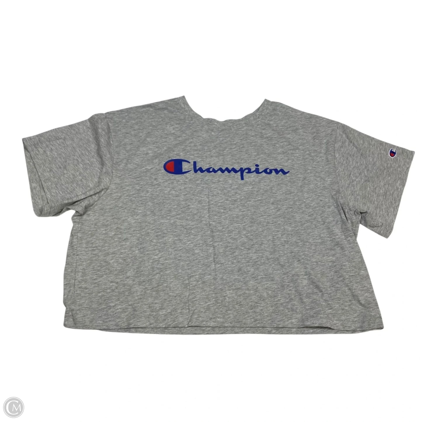 Athletic Top Short Sleeve By Champion In Grey, Size: Xl