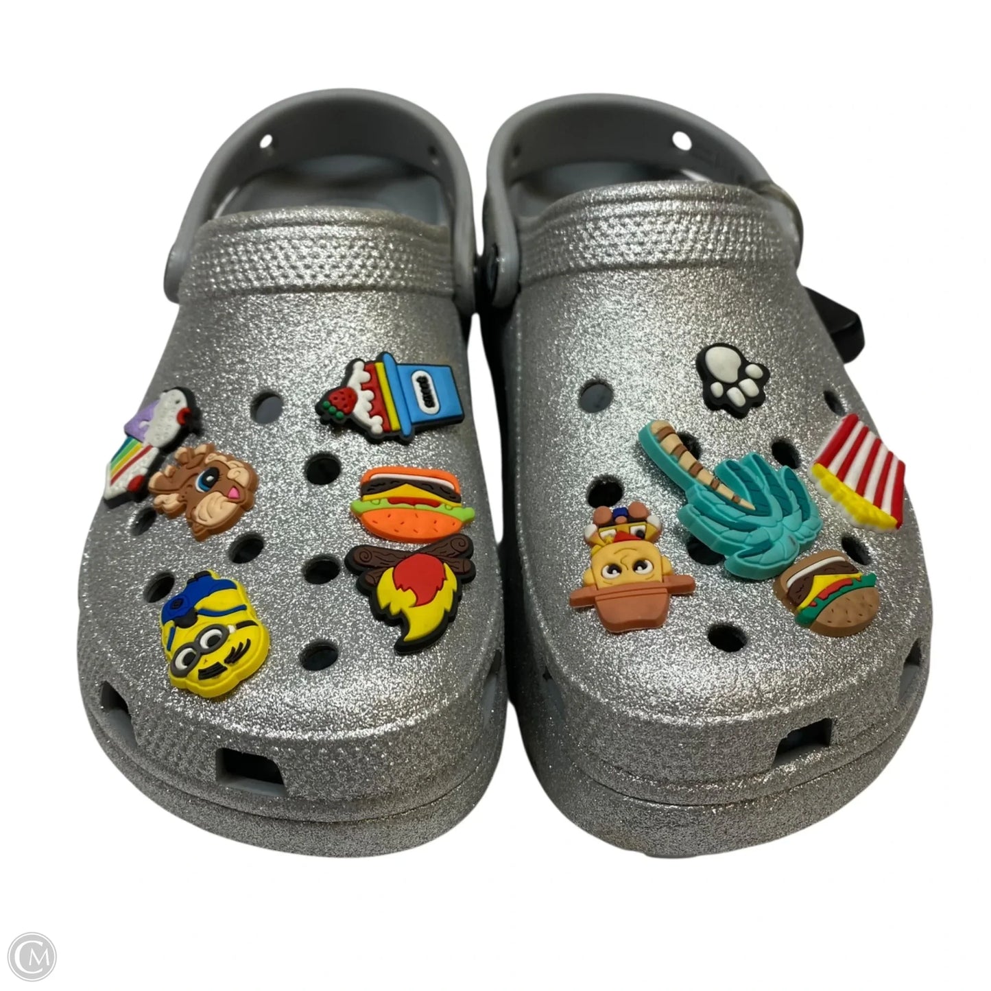 Shoes Heels Platform By Crocs In Silver, Size: 7