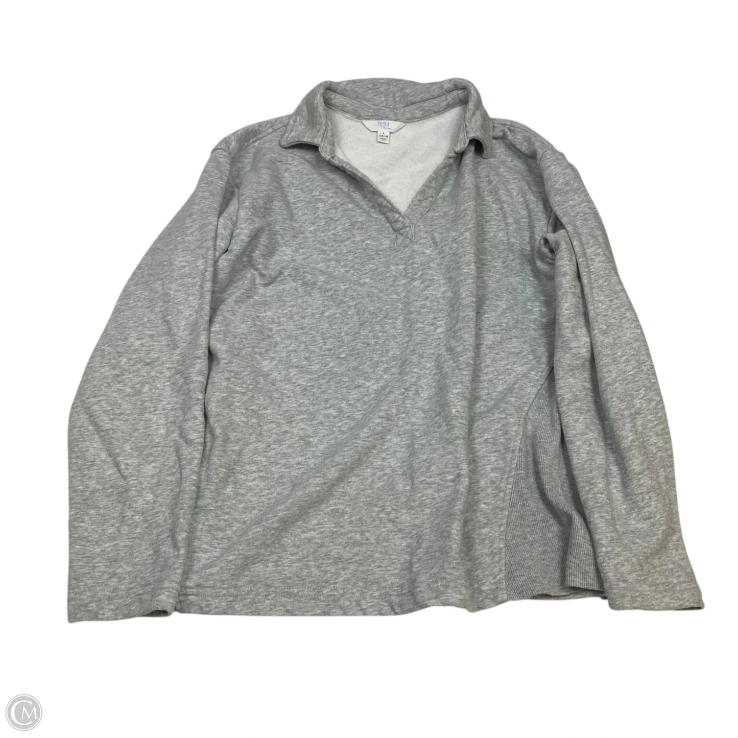 Sweatshirt Collar By Time And Tru In Grey, Size: L