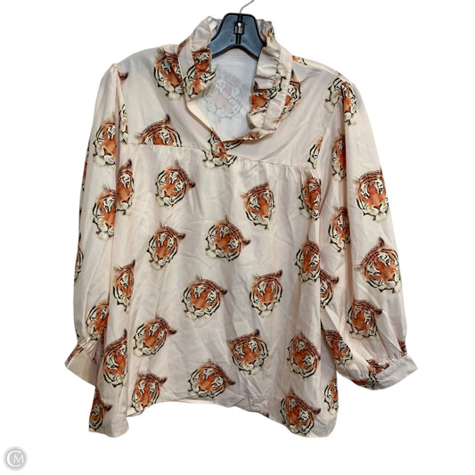 Top 3/4 Sleeve By Clothes Mentor In Peach, Size: Xl