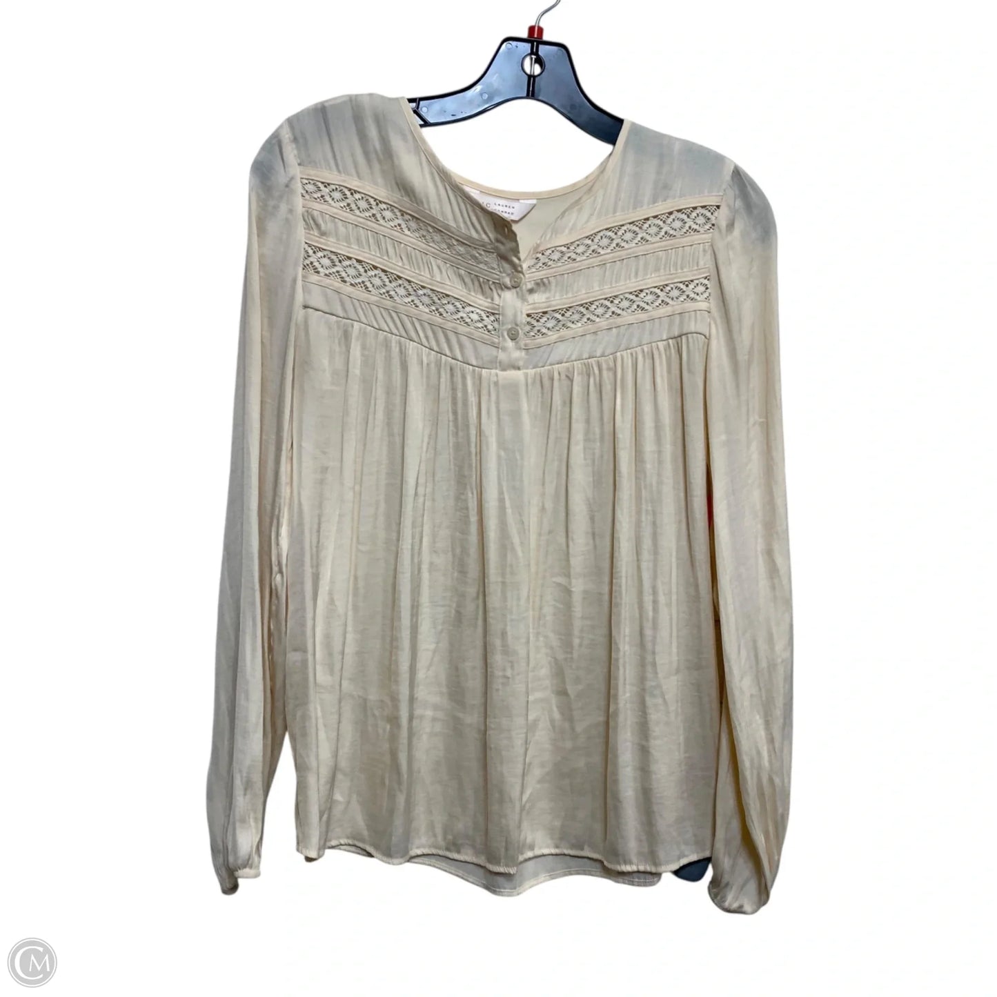 Top Long Sleeve By Lc Lauren Conrad In Cream, Size: Xs