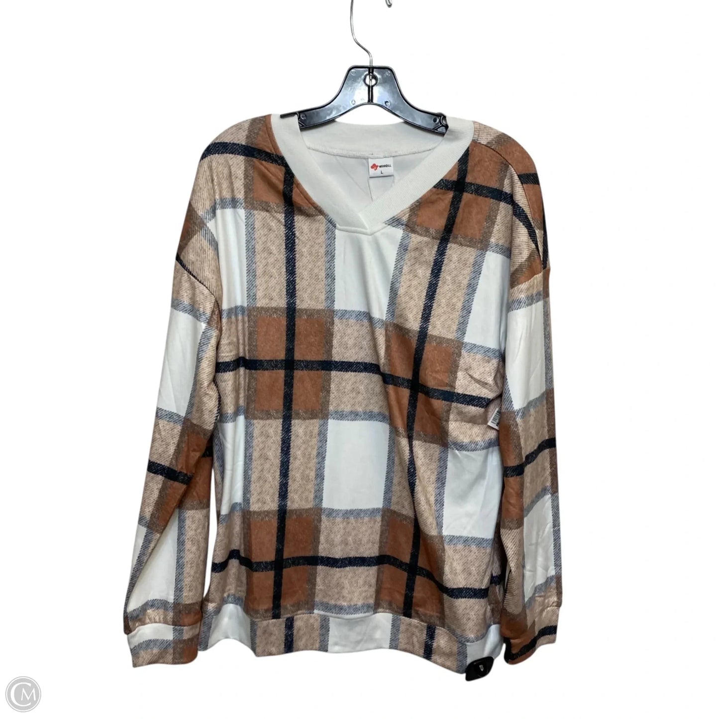 Top Long Sleeve By Wiholl In Brown, Size: L