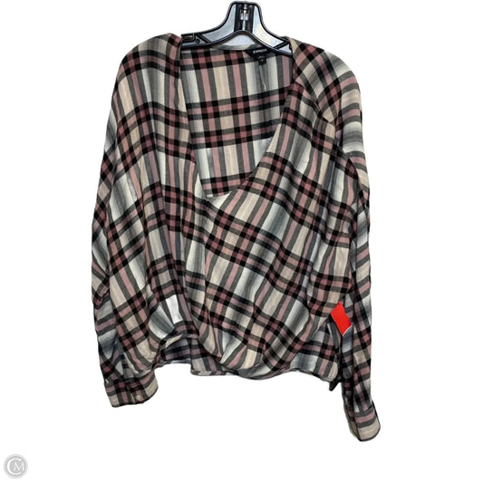 Top Long Sleeve By Express In Black & Pink, Size: L