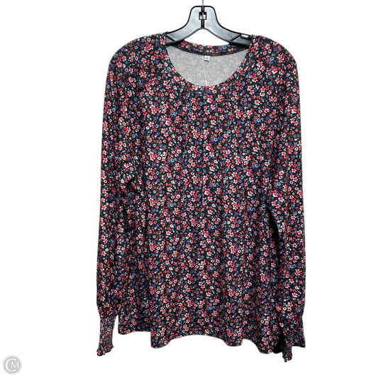 Top Long Sleeve By Anrabess In Black & Purple, Size: Xl