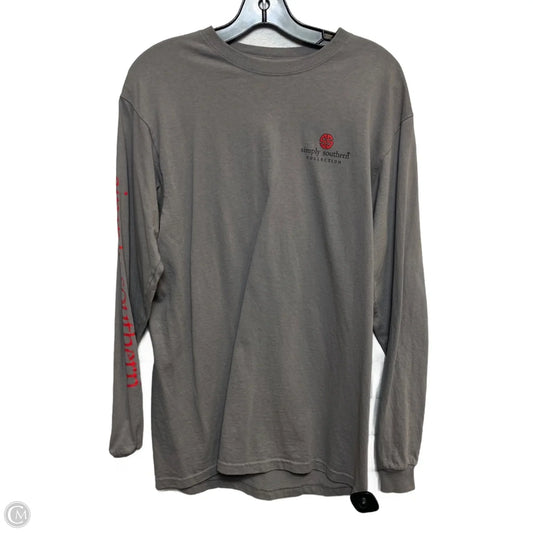 Top Long Sleeve By Simply Southern In Grey, Size: M