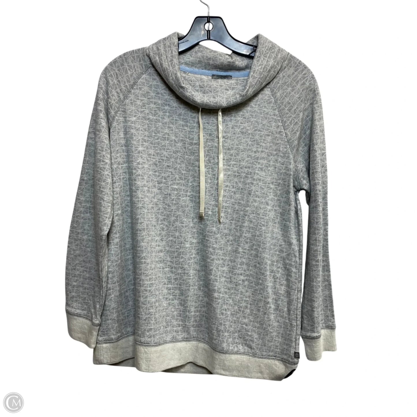 Top Long Sleeve By Talbots In Cream & Grey, Size: Mp