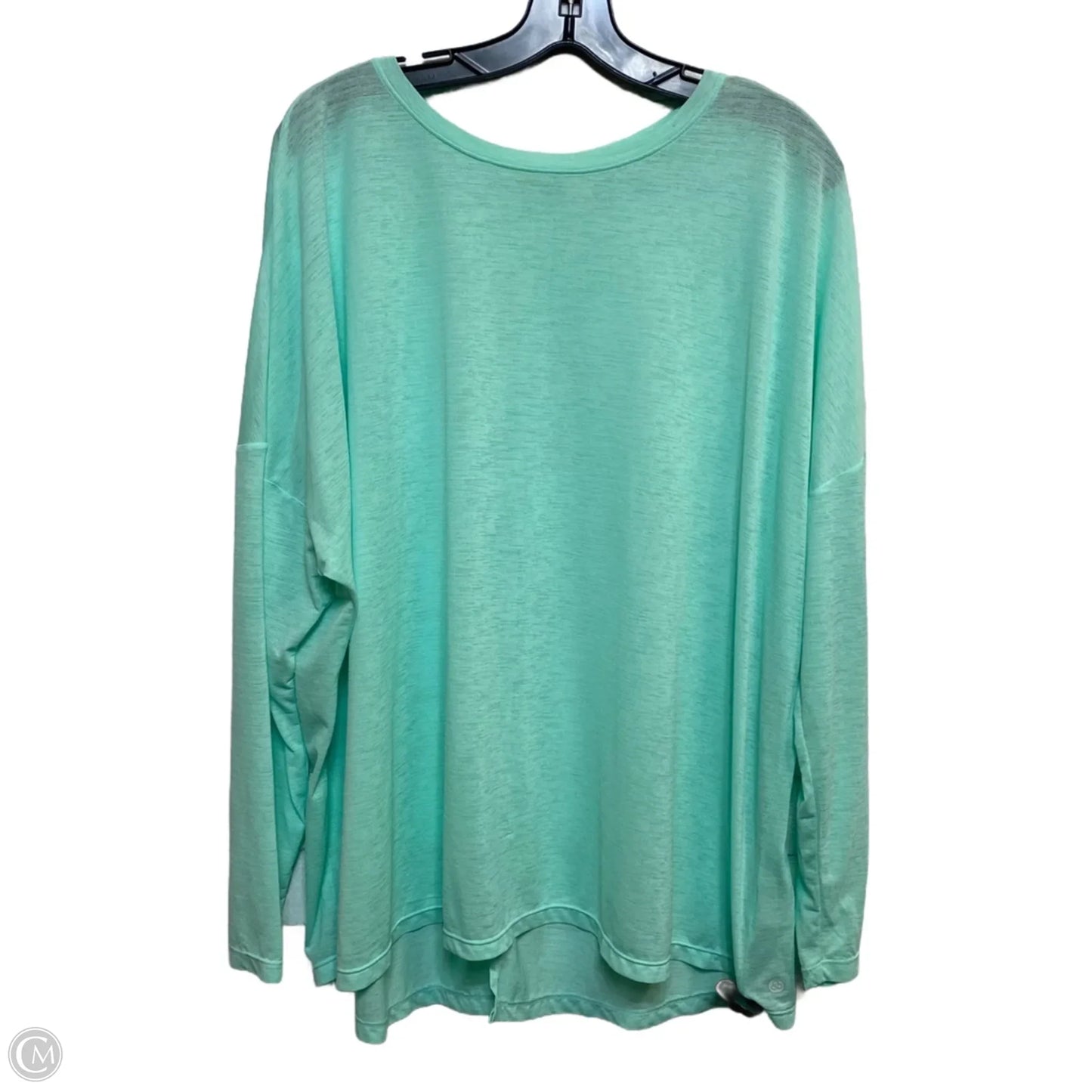 Athletic Top Long Sleeve Crewneck By Zella In Green, Size: 1x
