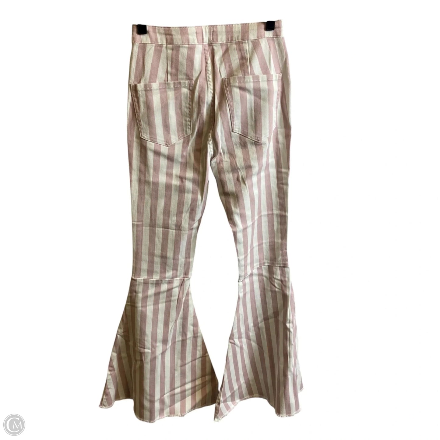 Jeans Flared By Pink Lily In Pink & White, Size: S