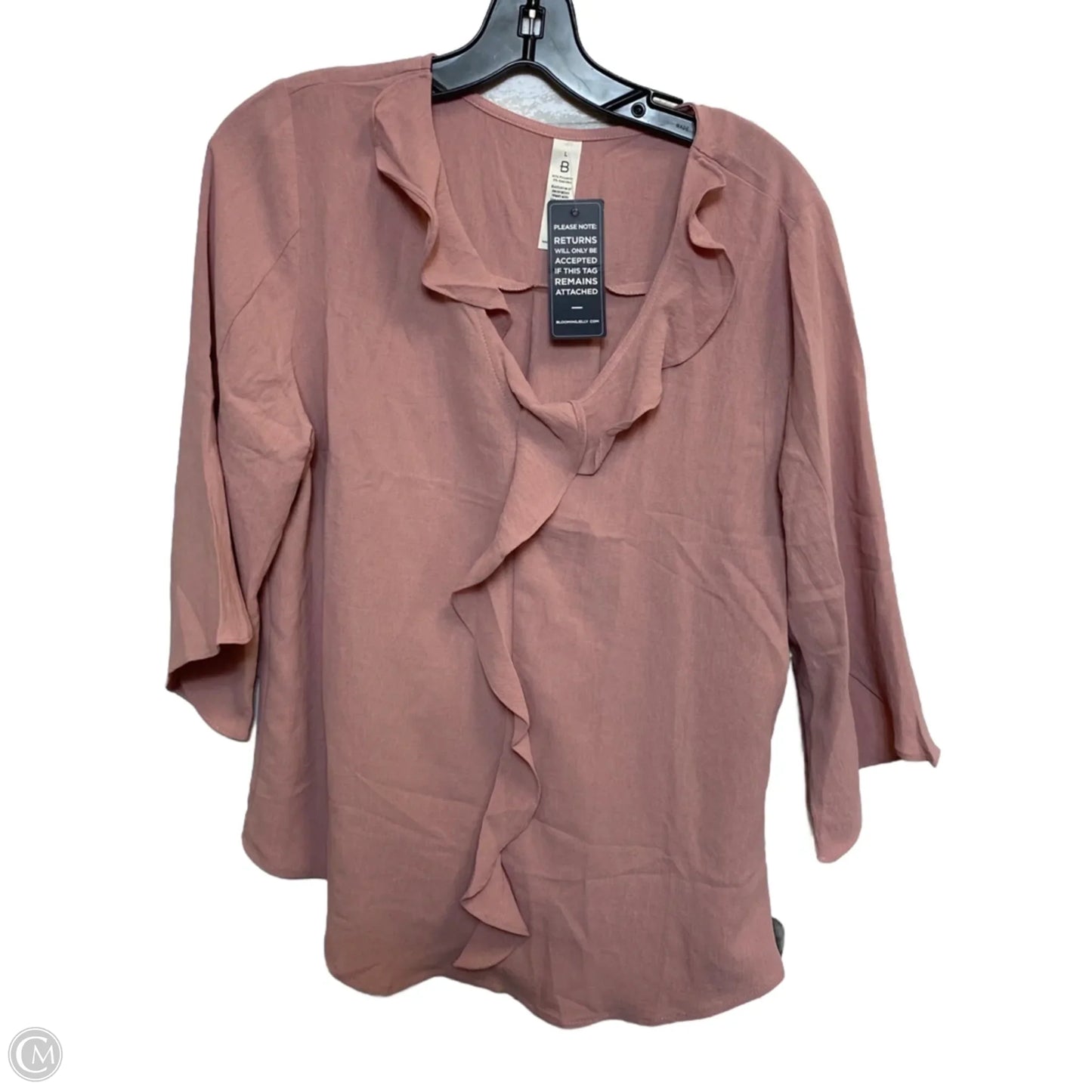 Top 3/4 Sleeve By B In Pink, Size: L