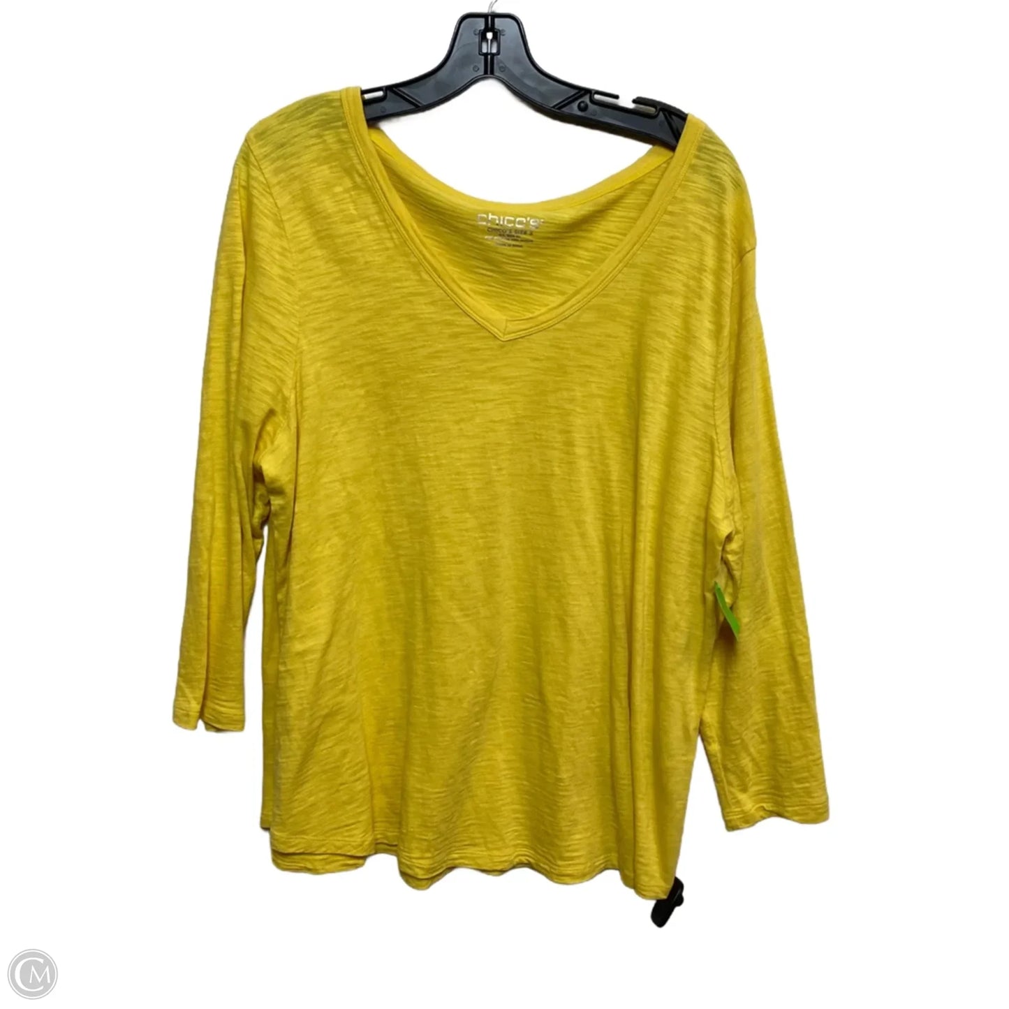Top Long Sleeve By Chicos In Yellow, Size: Xl