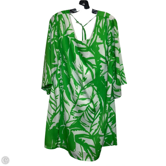 Dress Designer By Lilly Pulitzer In Green & White, Size: 2x