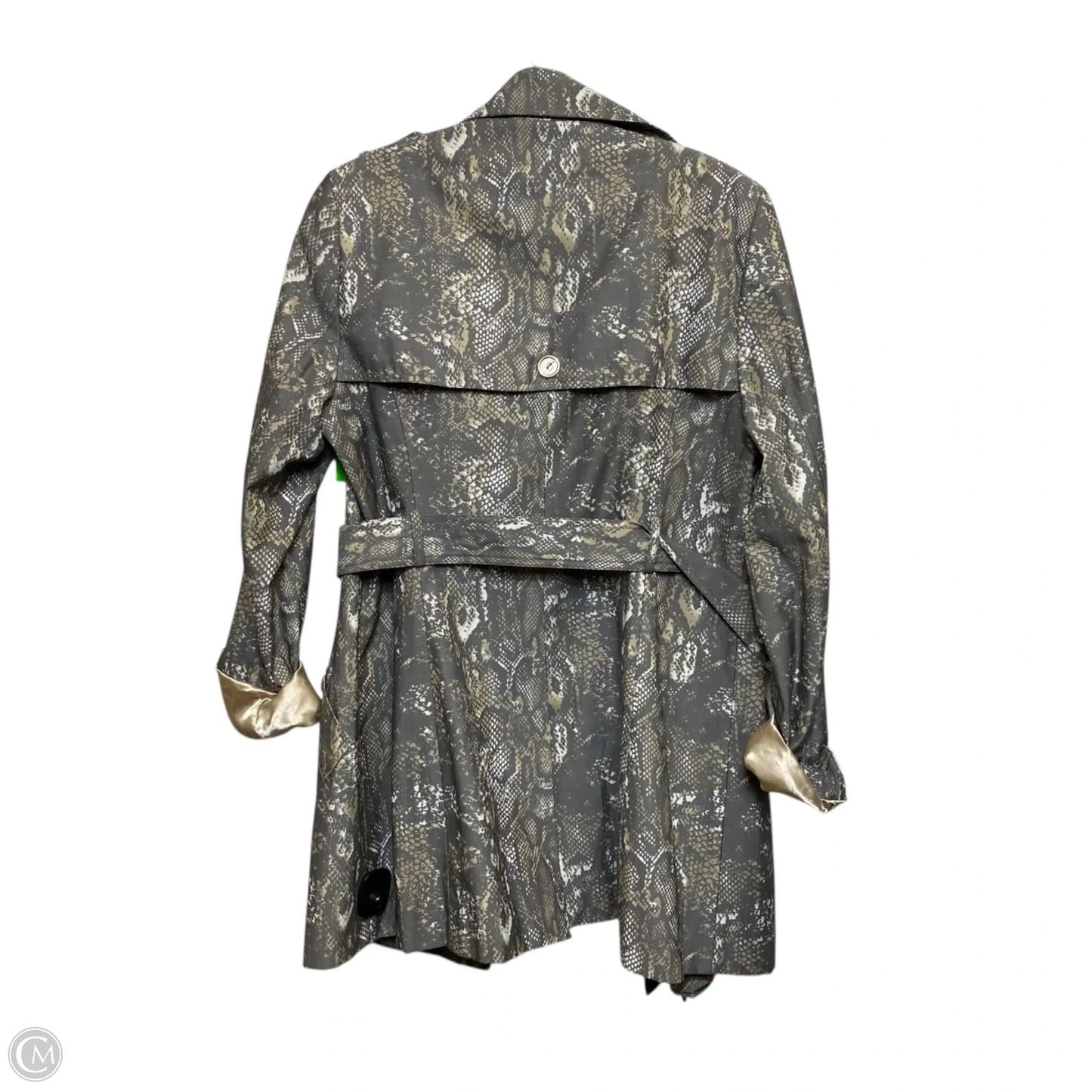 Coat Trench Coat By Calvin Klein In Snakeskin Print, Size: M